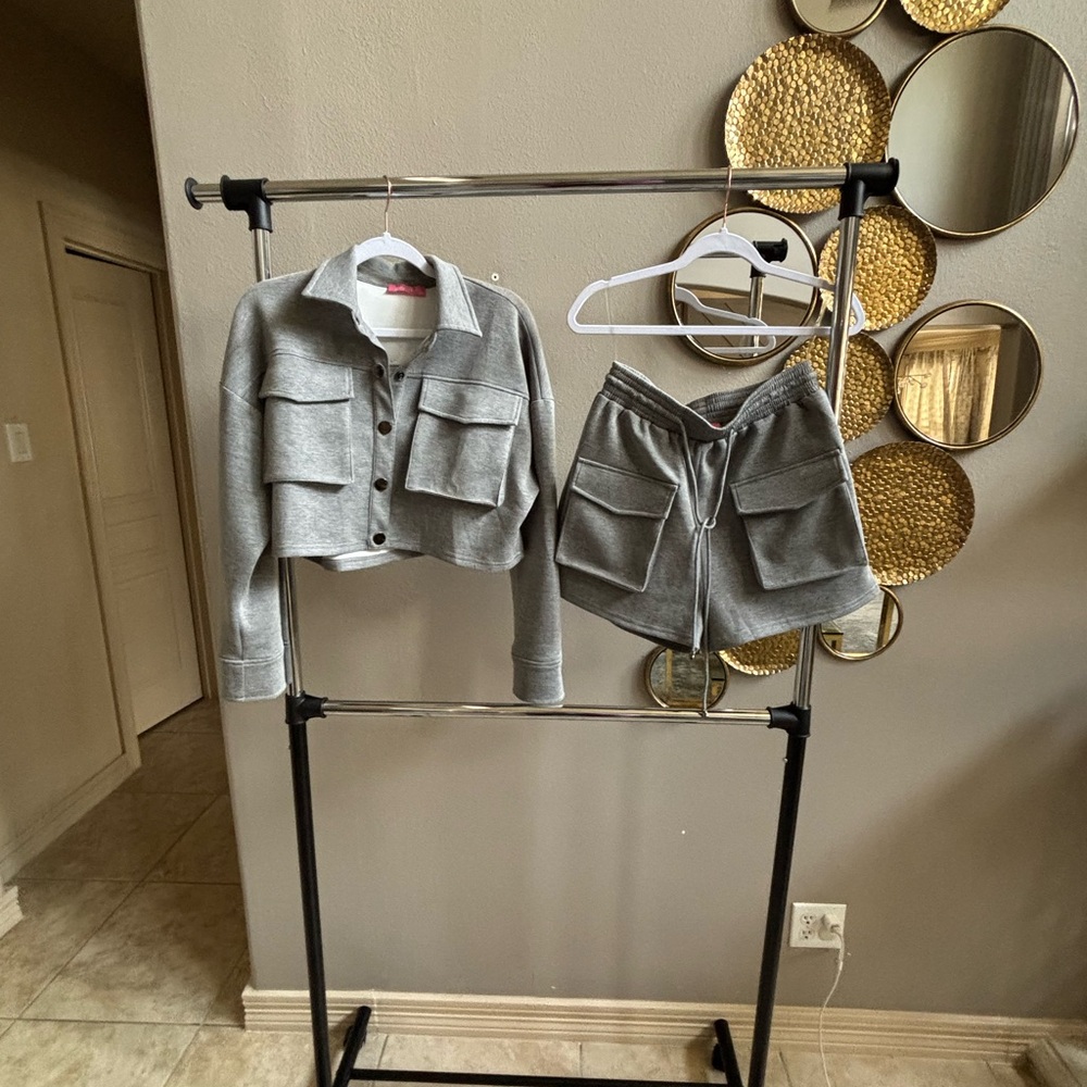 Lilly & Me Cozy Gray Jacket and Shorts Set